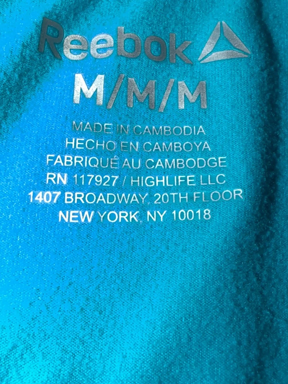 Reebok Men’s Short-Sleeve Performance Tee - Aqua Blue Medium